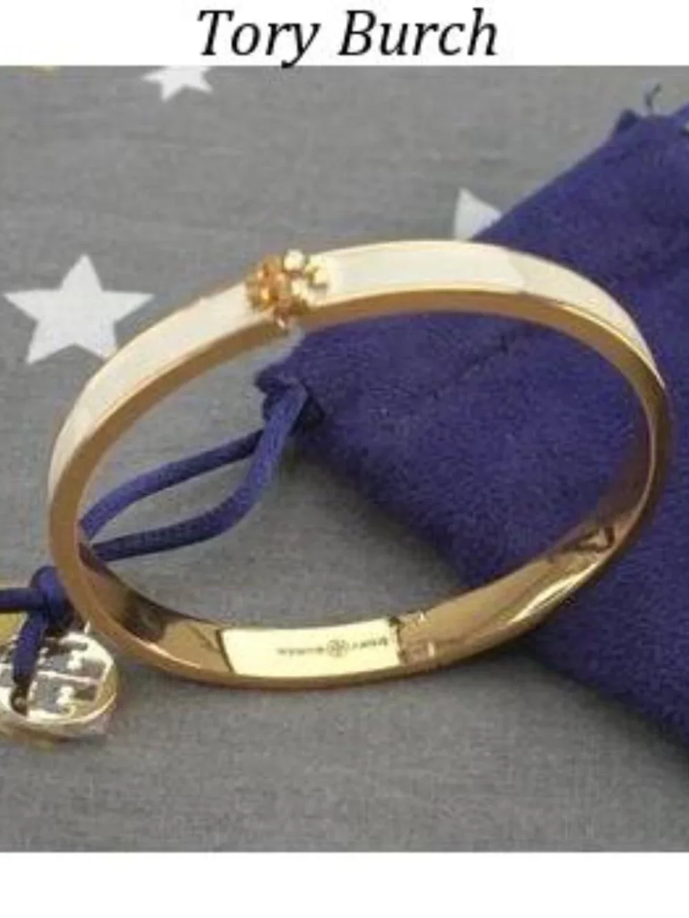 Tory Burch Kira Enamel 7mm Bracelet Bangle in New Ivory (Brand New) Medium